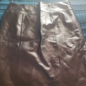 Jacklyn Smith leather skirt